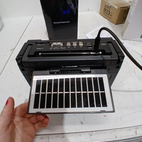 PRONUS PORTABLE RADIO - SOLAR AND USB RECHARGEABLE - BT/TF CARD/FM-AM FUNCTION BLACK (MODEL: J-750S) image 4