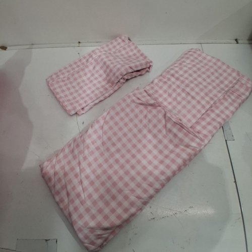 3PC NAYOROOM BOHO PLAID DUVET CORNER AND 2 PILLOWCOVERS - QUEEN - PINK /WHITE image 3