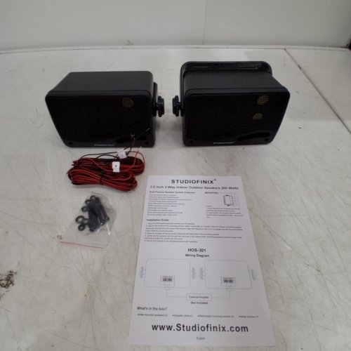 2PK STUDIOFINIX OUTDOOR CORROSION RESISTANT SPEAKERS - 3.5" / 200W - BLACK (MODEL: HOS-301) image 2