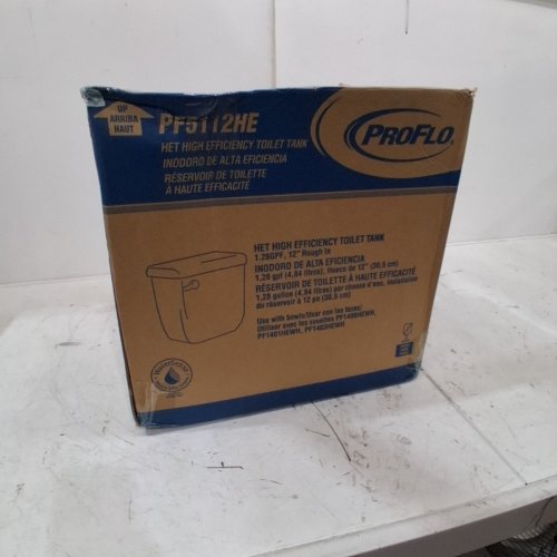 PROFLO HIGH EFFICIENCY TOILET TANK, LEFT-HAND LEVER *TANK ONLY* - 1.28 GPF, 12" - WHITE (MODEL: PF5112HEWH) image 7
