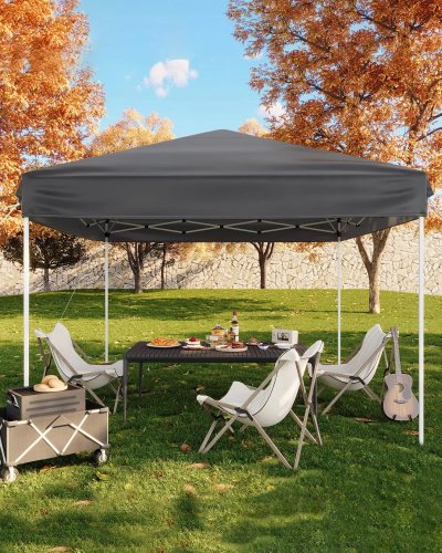 GARVEE PORTABLE POP UP CANOPY ADJUSTABLE HEIGHT GAZEBO TENT - 10FT X 10FT - GREY (MODEL: PHO_33TF9G9V) image 2