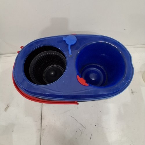 VILEDA EASYWRING RINSECLEAN SPIN MOP & BUCKET SYSTEM WITH REUSABLE MICROFIBER MOPHEAD & EXTENDABLE HANDLE - BLUE/GREY (MODEL: 168467) image 3