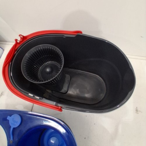 VILEDA EASYWRING RINSECLEAN SPIN MOP & BUCKET SYSTEM WITH REUSABLE MICROFIBER MOPHEAD & EXTENDABLE HANDLE - BLUE/GREY (MODEL: 168467) image 4