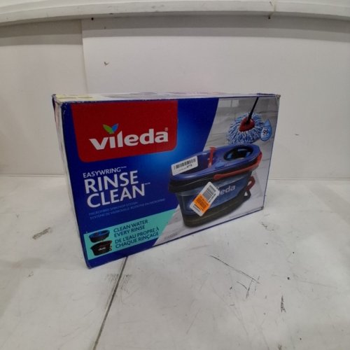 VILEDA EASYWRING RINSECLEAN SPIN MOP & BUCKET SYSTEM WITH REUSABLE MICROFIBER MOPHEAD & EXTENDABLE HANDLE - BLUE/GREY (MODEL: 168467) image 6