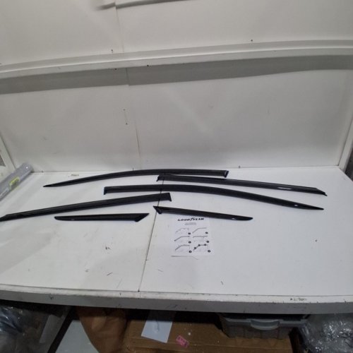 6PC GOODYEAR SHATTERPROOF SIDE WINDOW DEFLECTORS WITH LICENSE PLATE FRAMES FITS JEEP CHEROKEE 2014-2023 - BLACK (MODEL: GY008697) image 2