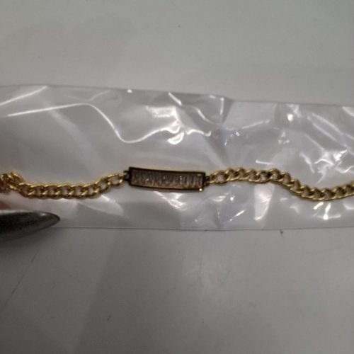WOMENS ACCENT CHAIN BRACELET WITH RHINESTONE BAR ACCENT - GOLD-TONE image 3
