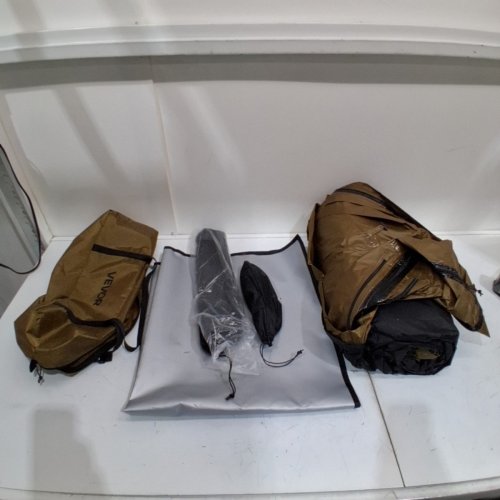 PORTABLE CAMPING TIPI HOT TENT WITH TRAVEL BAG, STOVE JACK & INNER TENT - 2-4 PERSON - BROWN image 2