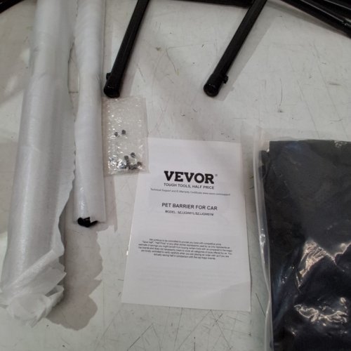 VEVOR DOG CAR BARRIER/DIVIDER FOR FRONT SEATS INSTALLATION WITH SEE THROUGH NET MESH & UNIVERSAL-FIT FOR FULL-SIZE SEDANS, TRUCKS, AND SUVS - 56" - BLACK (MODEL: SZJJGW01L) image 4