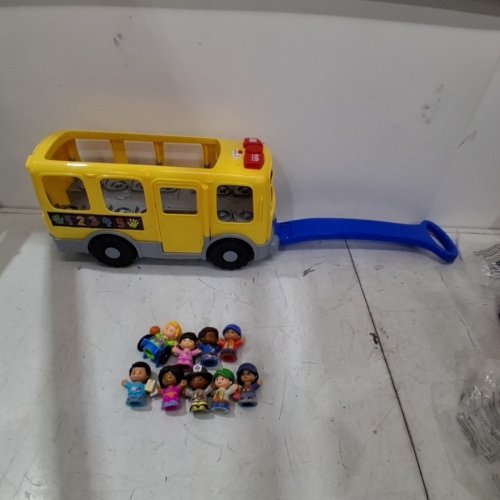 FISHER-PRICE LITTLE PEOPLE SCHOOL BUS WITH 9 FIGURES, LIGHTS & SOUNDS - YELLOW/BLUE (MODEL:GLT75) image 2