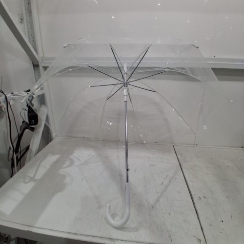 BUBBLE CLEAR UMBRELLA - 45" - CLEAR/WHITE image 3