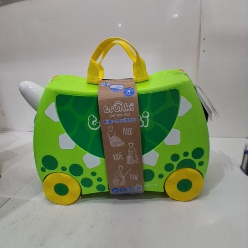 KID'S TRUNKI PLASTIC RIDE-ON SUITCASE - DUDLEY DINOSAUR - GREEN image 2