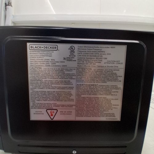 BLACK+DECKER 5-IN-1 MICROWAVE OVEN WITH AIR FRY- BLACK (MODEL: ES9P032NA-CA) image 5