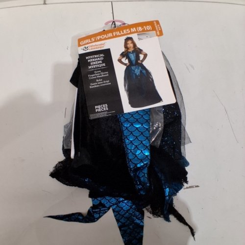 3PC GIRLS WAY TO CELEBRATE! MYSTICAL MERMAID COSTUME - MEDIUM (7-8) - BLUE AND BLACK image 3