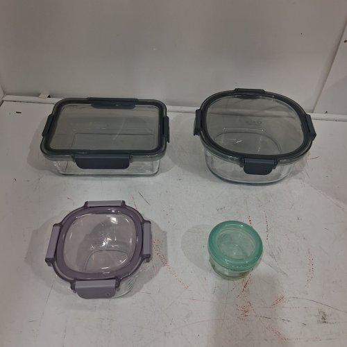 8PC ELLO COLOR LOCK MIXED GLASS MEAL PREP FOOD STORAGE CONTAINERS - ASSORTED COLORS (MODEL: 1969922) image 2