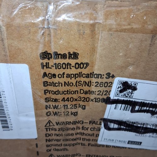 VEVOR BACKYARD ZIPLINE KIT WITH SAFETY BELT AND TREE CLOTHS - 160FT - 250LB MAX CAPACITY - BLUE - (MODEL:HL-160FT-007) image 4