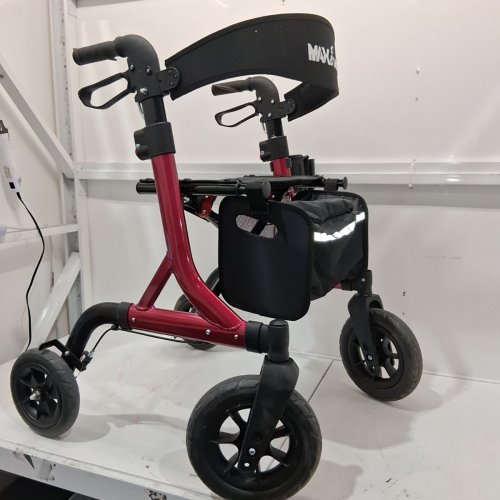 MAXWALK ALL TERRAIN ROLLATOR WITH BACKREST - 300LB CAPACITY - RED (MODEL: ‎MW2402) image 4