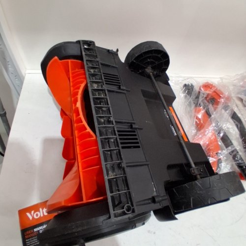 VOLTASK CORDLESS ELECTRIC SNOW SHOVEL WITH CHARGER AND LED LIGHTS - 16" - 48V - BLACK/ORANGE (MODEL: CSS004-160) image 3