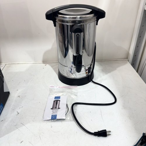 ZULAY PREMIUM 50 CUP COMMERCIAL COFFEE URN - 224OZ 12.08" X 12.08" X 16.25" - SILVER/BLACK (MODEL: 1002391) image 3