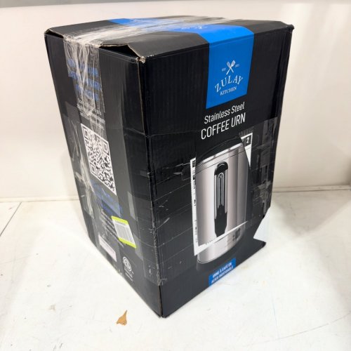 ZULAY PREMIUM 50 CUP COMMERCIAL COFFEE URN - 224OZ 12.08" X 12.08" X 16.25" - SILVER/BLACK (MODEL: 1002391) image 5