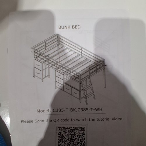 UINTAI LOW LOFT BED WITH 7 STORAGE DRAWERS AND LED - GREY - TWIN (MODEL: C385-T-BK) image 11