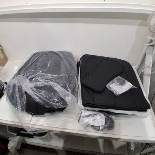 CAR PASS NAPPA PU LEATHER CAR SEAT COVERS FULL SET WATERPROOF PROTECTOR DURABLE CUSHIONED,UNIVERSAL FIT FOR SEDAN SUV PICK-UP TRUCK, AUTOMOTIVE, ANTI-SLIP AND BACKSEAT LUXURY PREMIUM DELUXE - FULL SET - BLACK (MODEL:SJ006BB-BK1HF-PUBB5-BY) image 2