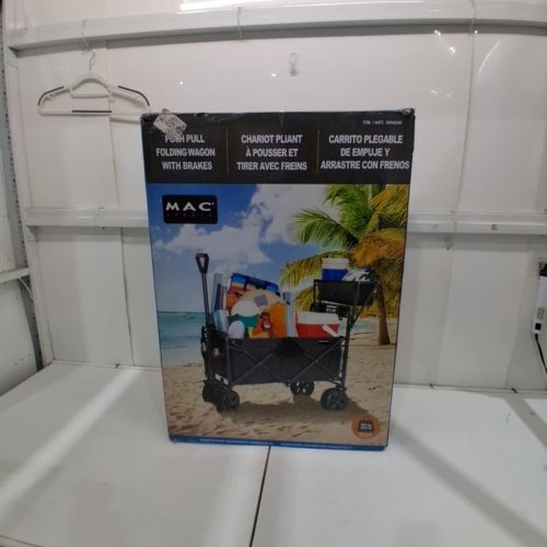 MAC SPORTS DELUXE PUSH PULL FOLDING WAGON WITH BRAKES - 350LBS MAX - BLACK (MODEL: 1844246) image 7