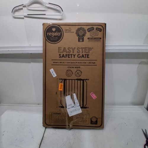 REGALO EASY-STEP METAL WALK-THROUGH PRESSURE MOUNT SAFETY GATE - 30"X29"-38.5" - WHITE (MODEL#: 1160 DS) image 3