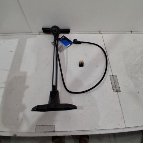 BETO PORTABLE FLOOR BIKE PUMP WITH INDUSTRIAL TOP-MOUNTED GAUGE - 160PSI MAX - 25" - BLACK/SILVER (MODEL: CFL-157SGB-H1) image 3
