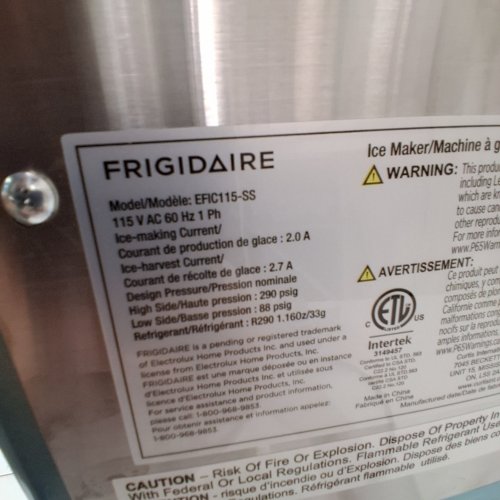 FRIGIDAIRE EXTRA LARGE ICE MAKER - 48 LBS PER DAY - BLUE (MODEL: EFIC115) image 3