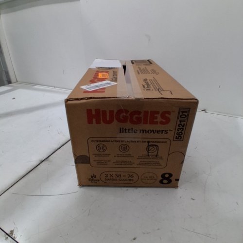 76PK HUGGIES LITTLE MOVERS BABY DIAPERS - SIZE 8 image 2