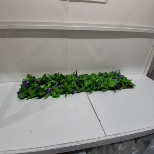 ARTIFICIAL FLOWERING VINE TRELLIS - 48" W - GREEN / PURPLE image 2