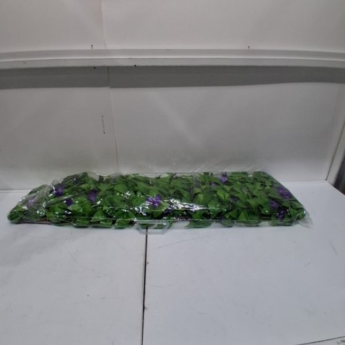 ARTIFICIAL FLOWERING VINE TRELLIS - 48" W - GREEN / PURPLE image 3