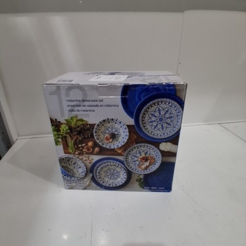 12PC PANDEX MELAMINE DINNERWARE SET - WHITE/BLUE (MODEL:1759340) image 4