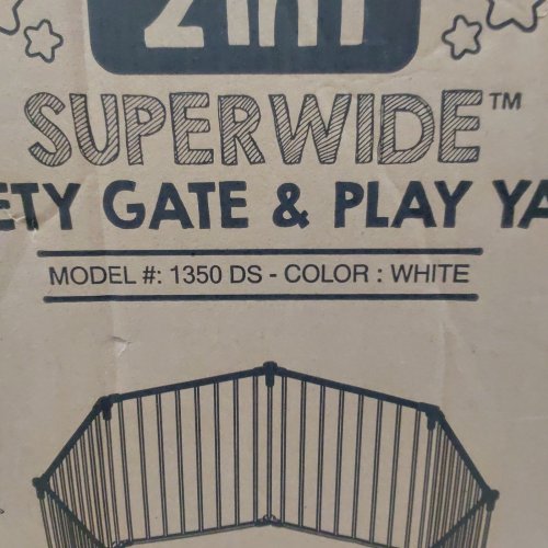 REGALO 4-IN-1 8-PANEL SUPER WIDE METAL SAFETY GATE/PLAY YARD - 24" - 192" X 28" - WHITE (MODEL: 1350 B DS) image 2