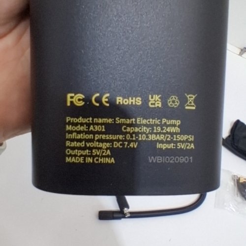 AUXITO SMART ELECTRIC AIR PUMP WITH DIGITAL SCREEN & LED LIGHT - 2-150 PSI - BLACK (MODEL: A301) image 2