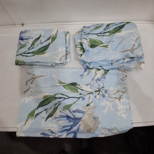 4PC KINGREST PATTERNED BED SHEET SET - FLAT SHEET, FITTED SHEET AND 2 PILLOWS - QUEEN - BLUE image 4