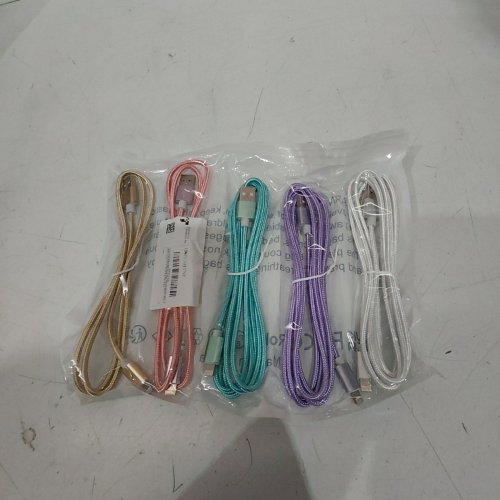5PK HKYUSHINE IPHONE USB-LIGHTNING CABLE CHARGERS, BRAIDED CABLE - MULTI COLOR image 2