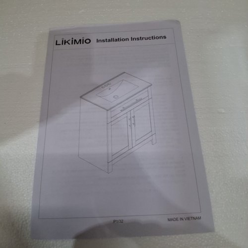 LIKIMIO WOODEN BATHROOM VANITY WITH SINK - 30" X 18" X 35" - WHITE - (MODEL: HK-KZXST-14) image 4