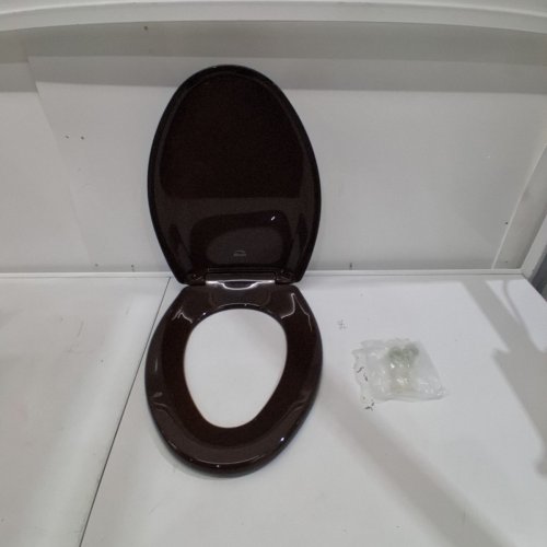 BEMIS ELONGATED PLASTIC TOILET SEAT WITH WHISPER CLOSE AND EASY CLEAN & CHANGE HINGE - ESPRESSO BROWN (MODEL; 1200SLOWT248) image 2