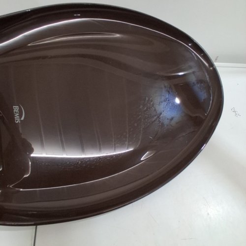 BEMIS ELONGATED PLASTIC TOILET SEAT WITH WHISPER CLOSE AND EASY CLEAN & CHANGE HINGE - ESPRESSO BROWN (MODEL; 1200SLOWT248) image 3