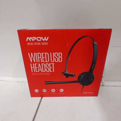MPOW SINGLE SIDED WIRED USB HEADSET WITH MICROPHONE - BLACK (MODEL: BH323A)) image 2