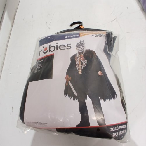 3PC BOY'S RUBIES DEAD KING SKELETON COSTUME - MEDIUM 8/10 - BLACK image 2