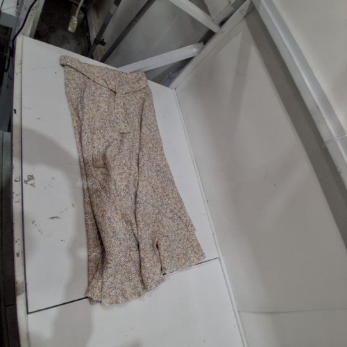 WOMEN'S BEIGE FLORAL TIE-FRONT MIDI WRAP SKIRT - MEDIUM - BEIGE image 3