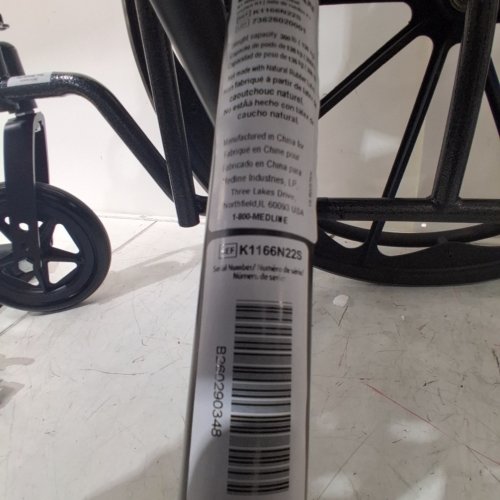 MEDLINE GUARDIAN K1 WHEELCHAIR - 16" SEAT - 300LB CAPACITY - BLACK (MODEL: K1166N22S) image 2