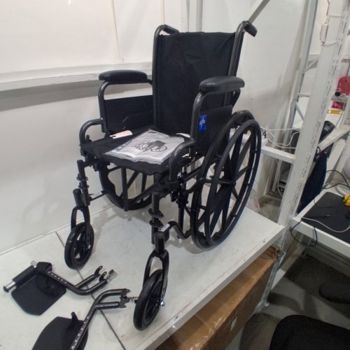 MEDLINE GUARDIAN K1 WHEELCHAIR - 16" SEAT - 300LB CAPACITY - BLACK (MODEL: K1166N22S) image 3