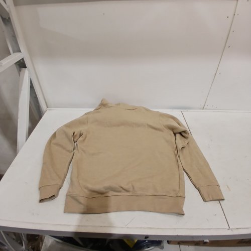 BPS UNISEX LOGO LONG SLEEVE HOODIE - SMALL - OATMEAL HEATHER BEIGE image 4