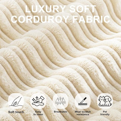 (2 BOXES) PROFUS MEMORY FOAM BONELESS MODULAR SECTIONAL SOFA COUCH WITH DEEP SEAT - 70" X 106" X 25" - WHITE (MODEL: 701R-BZF01-1 & 2) image 5