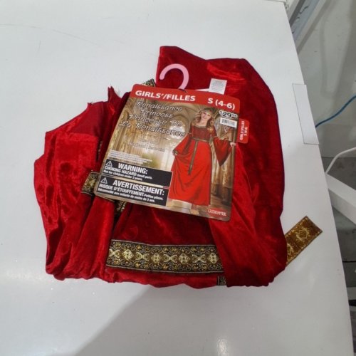 2PC GIRL'S GOODMARK RENAISSANCE PRINCESS COSTUME - SMALL (4-6) - RED/GOLD image 2