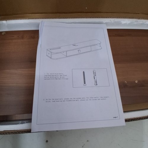 WALL MOUNTED FLOATING TV STAND WITH STORAGE CABINETS - 55" - BROWN (MODEL: J-DC-1400) image 5
