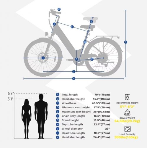 ZDZA ELECTRIC CRUISER BIKE WITH CARGO RACK - 750W, 35KM/H MAX SPEED, 26" WHEELS - BLACK - (MODEL: ZA02) image 4